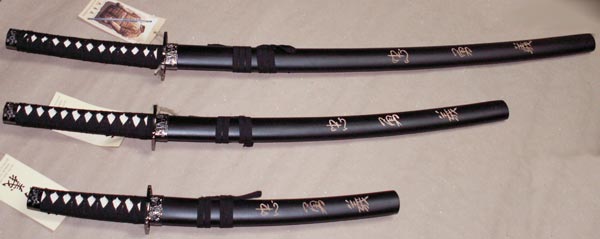 Samurai Swords Set with Stand