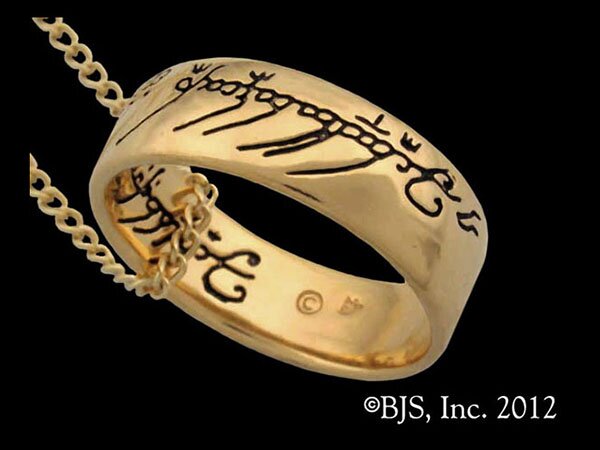 LOTR Gollum Gold Necklace Black