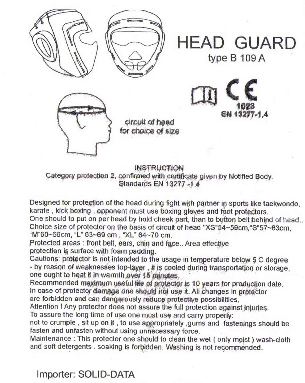 PU Head Guars White with mask
