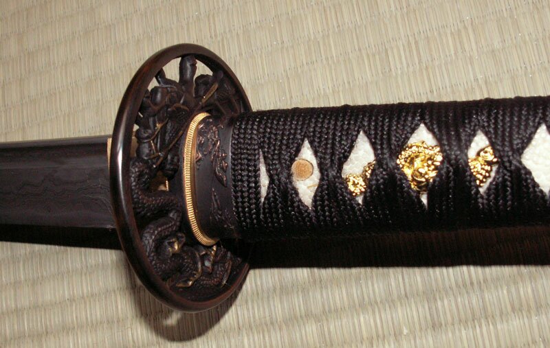Katana Ten Ryu Damascus Sword Dragon Tsuba