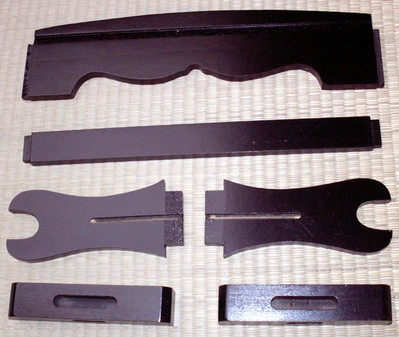 1pc Horizontal Sword Stand Wooden Black