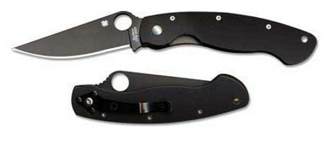 Spyderco Military Black G-10 Plain Edge Folding Knife