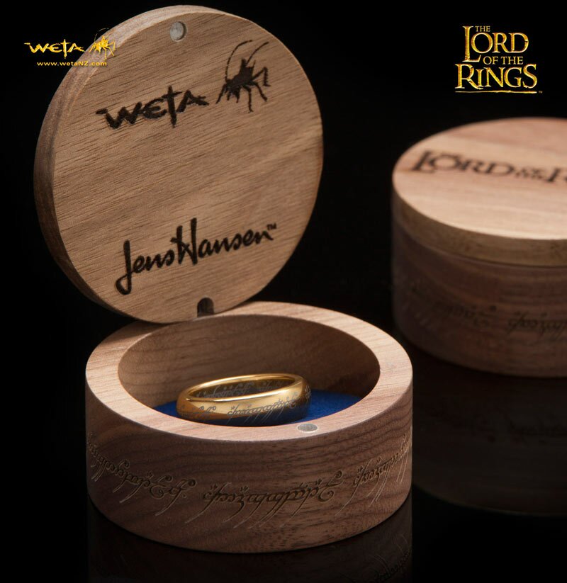The One Ring Gold Plated Tungsten Carbide With Elvish Runes