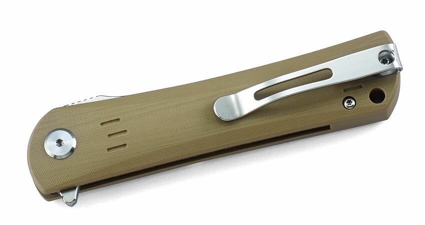 Bestech Knives Kendo Tanto Liner Lock Knife Beige G-10