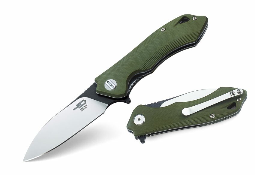 Bestech Knives Beluga Liner Lock Knife Green G-10