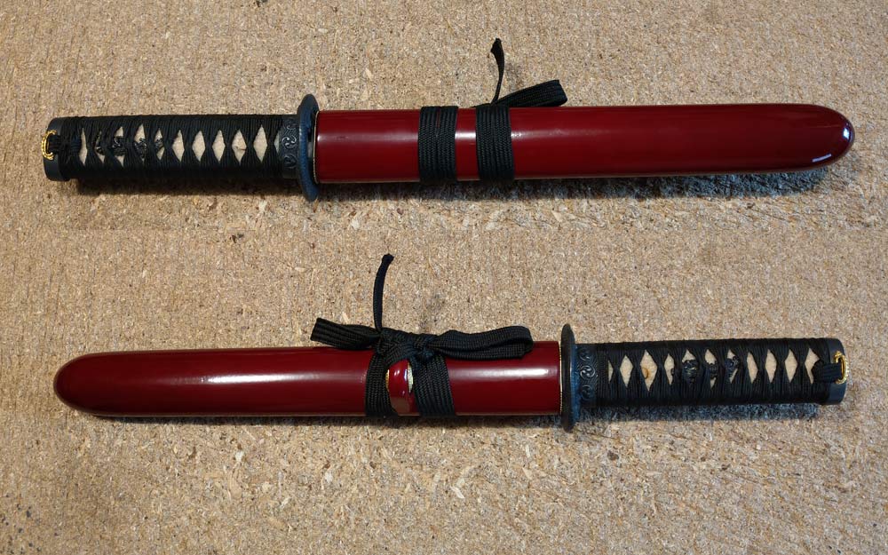 Ryumon Burgundy Handmade Damascus Tanto