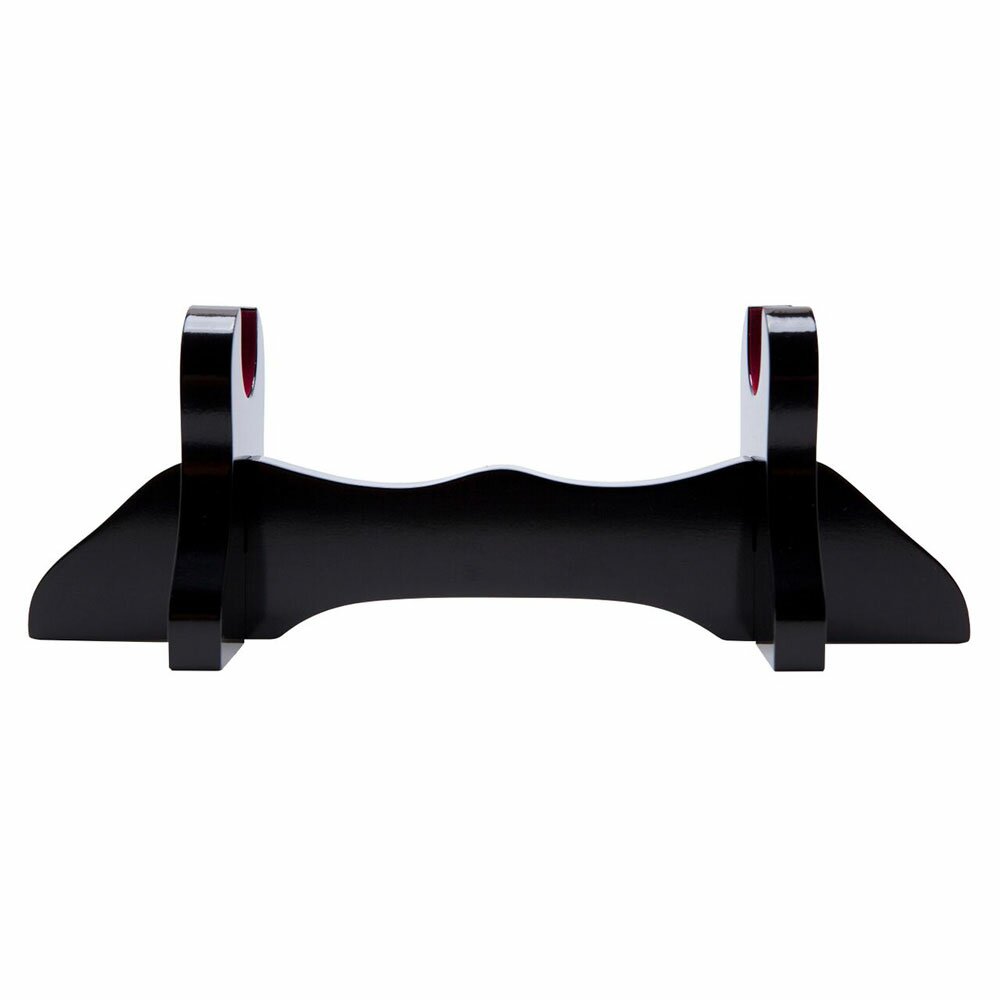 Single Sword Wooden Table Display Stand Black Deluxe