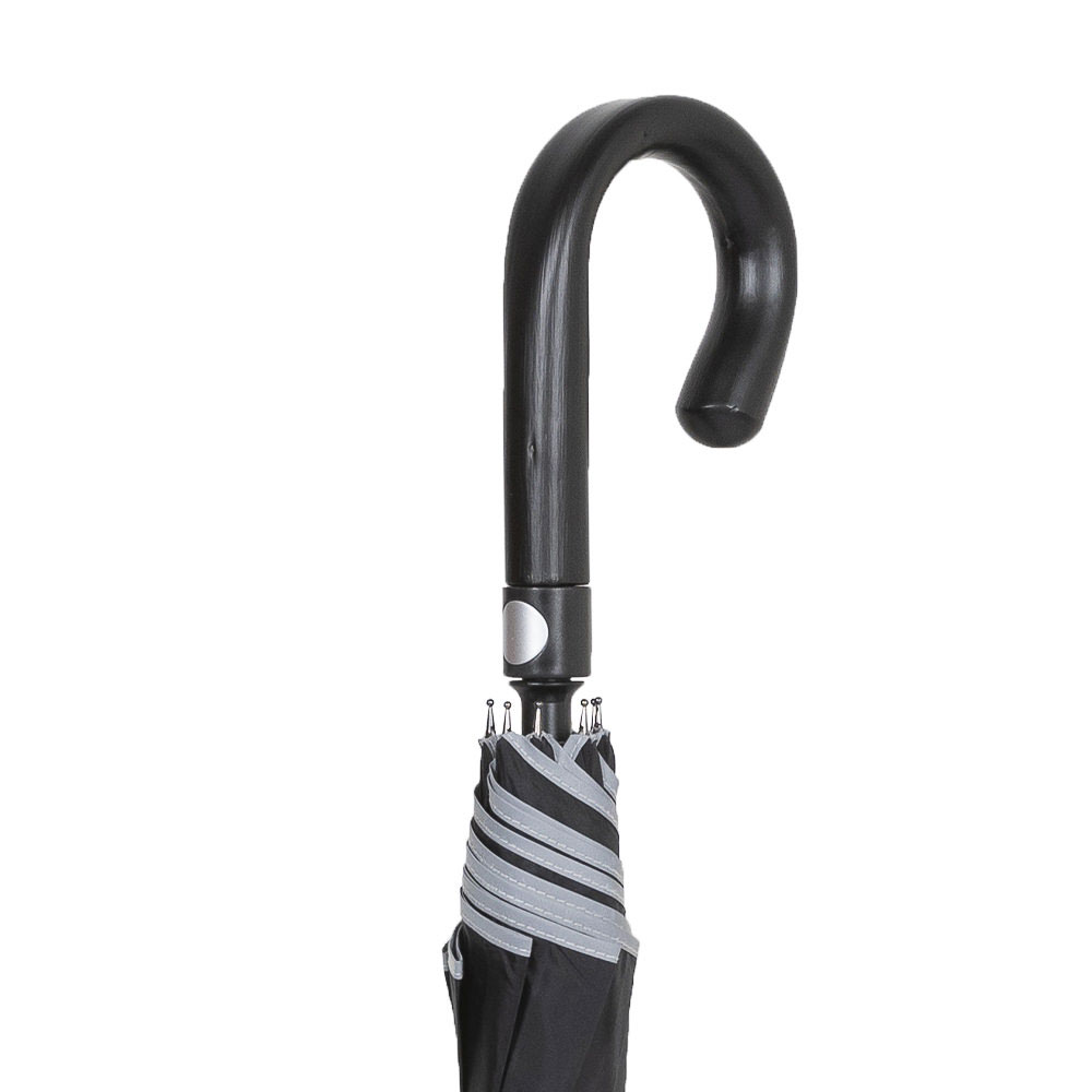 Security Umbrella men standard round hook handle with reflection