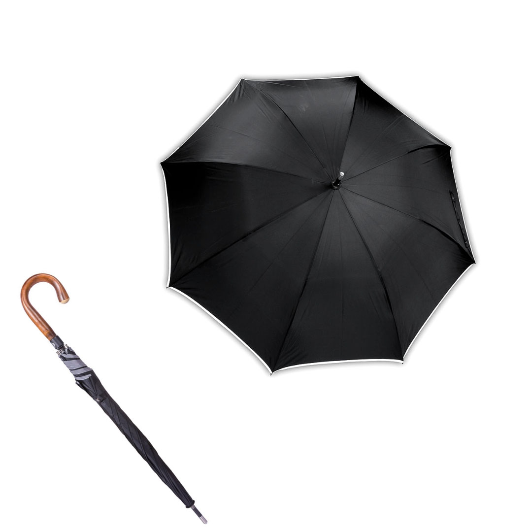 Security Umbrella men standard round hook handle with reflection