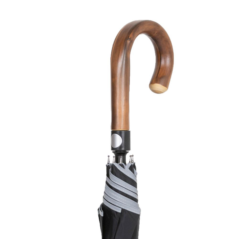 Security Umbrella men City-Safe round hook handle with reflection