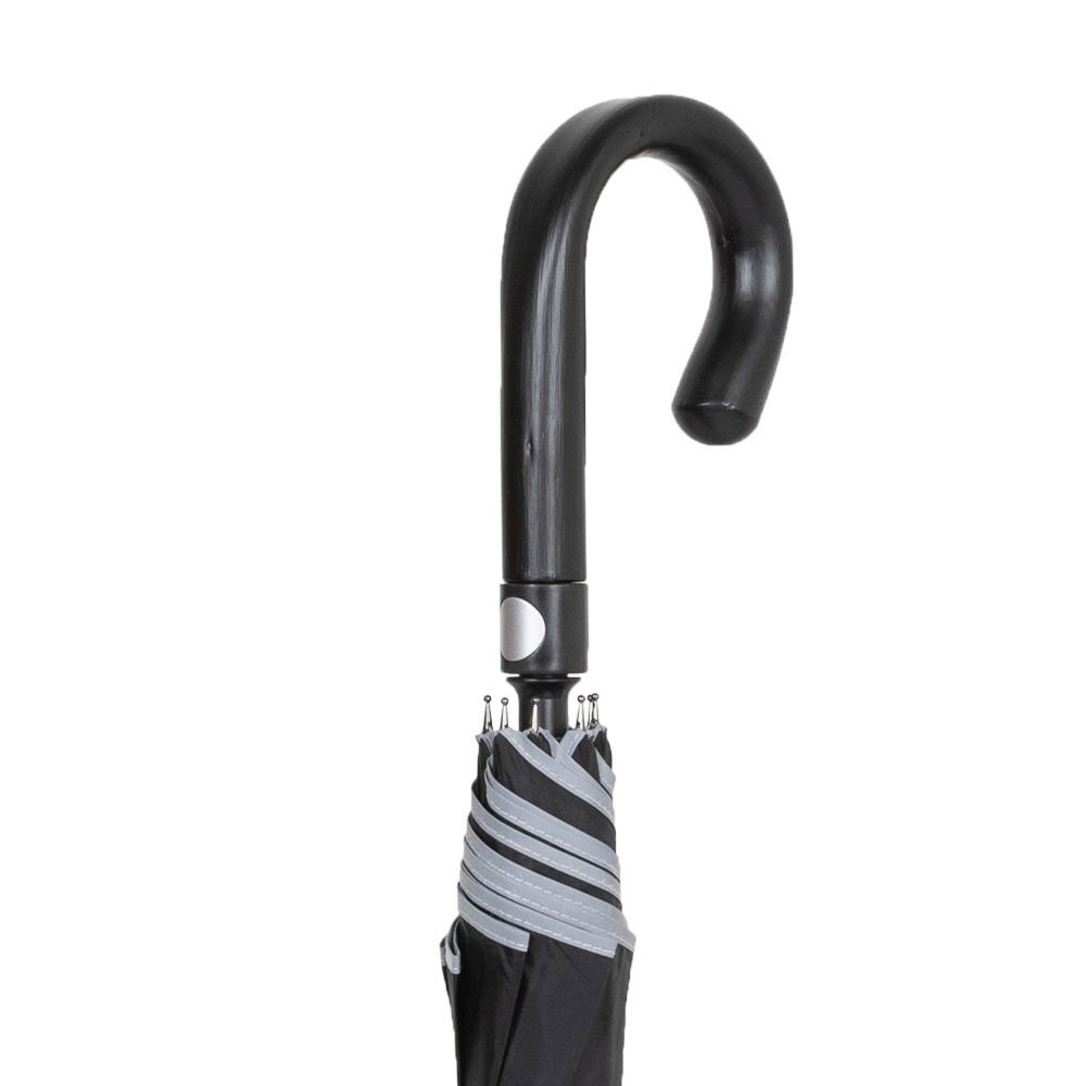 Security Umbrella men City-Safe round hook handle with reflection