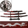 3 Piece Samurai Sword Set with Display Stand - JS-697R