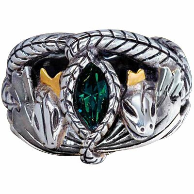 18k white gold GF silver men solid wedding lord of the ring of Barahir  #11.5