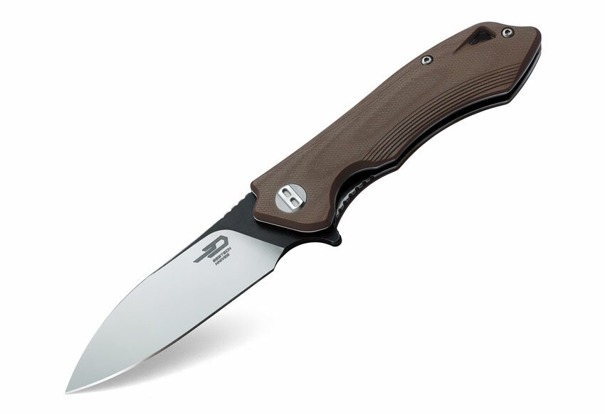 Bestech Knives Beluga Liner Lock Knife Brown G-10