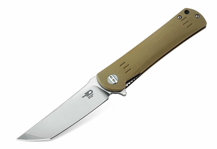 Bestech Knives Kendo Tanto Liner Lock Knife Beige G-10 Bestech Knives Kendo Tanto Liner Lock Knife Beige G-10