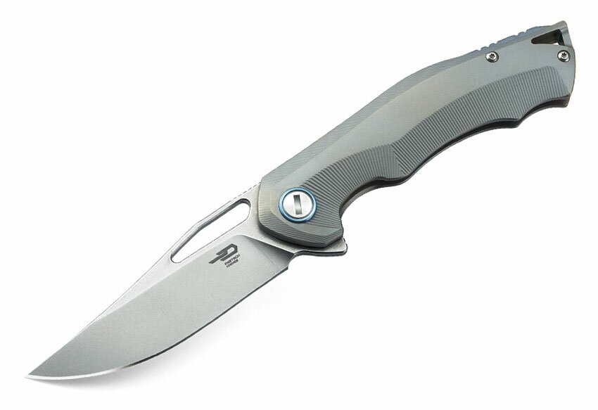 Bestech Knives Tercel Frame Lock Knife Grey Titanium Stonewash