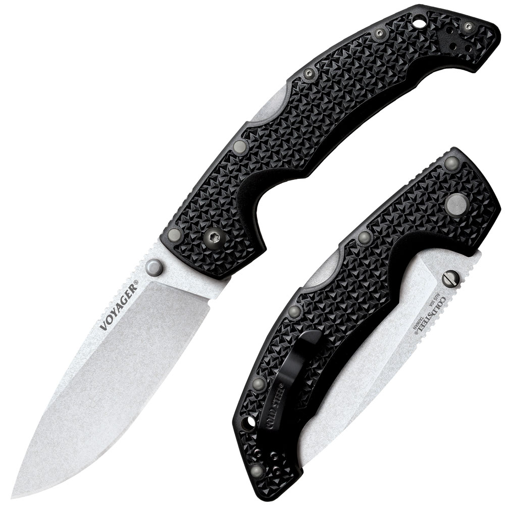 Cold Steel Large Drop Point Voyager Plain Edge AUS10A Knife Cold Steel Large Drop Point Voyager Plain Edge AUS10A Knife