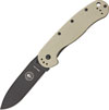 ESEE Avispa D2 Desert Tan Handle Black Blade Folding Knife