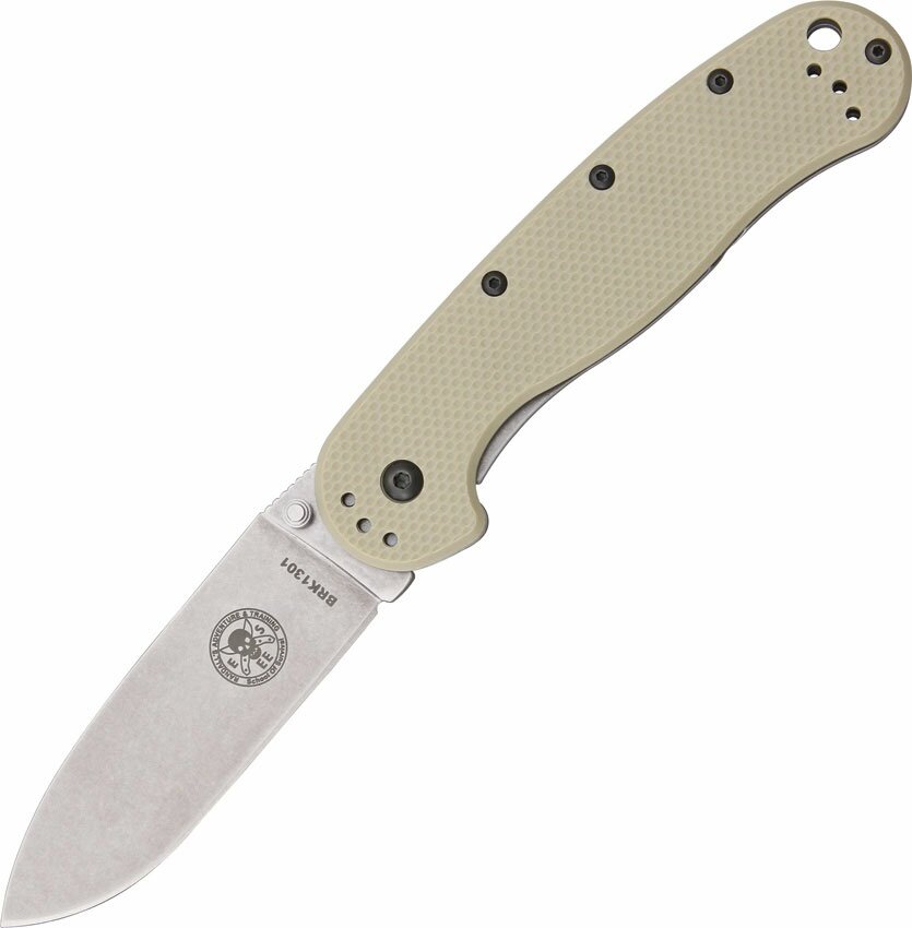 ESEE Avispa D2 Desert Tan Handle Satin Folding Knife ESEE Avispa D2 Desert Tan Handle Satin Folding Knife
