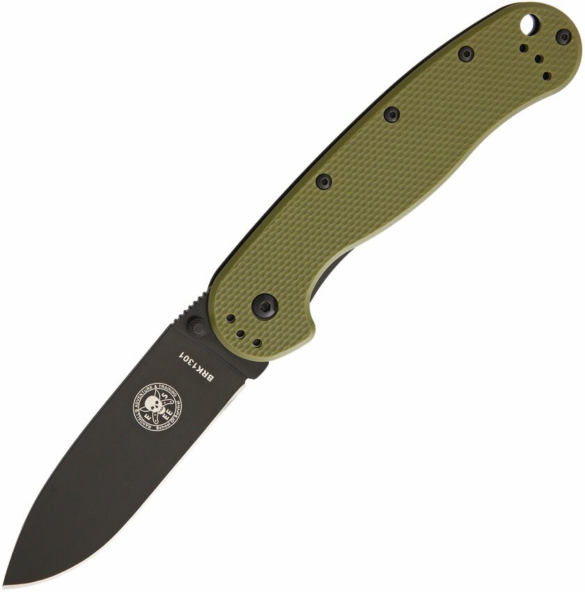ESEE Avispa D2 OD Green Handle Black Blade Folding Knife ESEE Avispa D2 OD Green Handle Black Blade Folding Knife