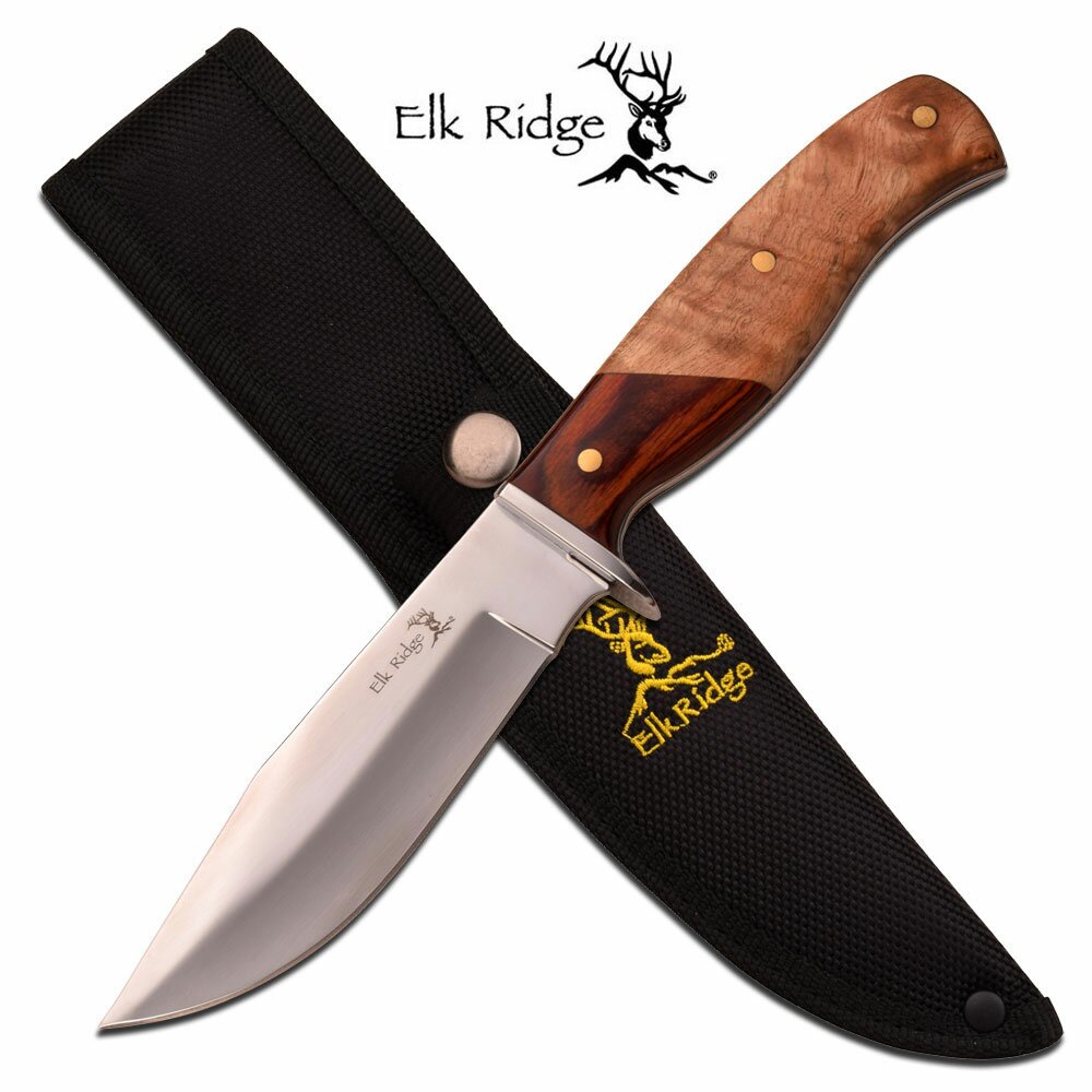 Elk Ridge Fixed Blade Knife 9.5'' Overall Polished Elk Ridge Fixed Blade Knife 9.5'' Overall Polished