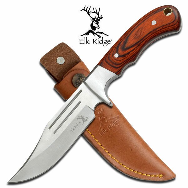 Elk Ridge Pakkawood Fixed Blade Knife 9.5'' Overall