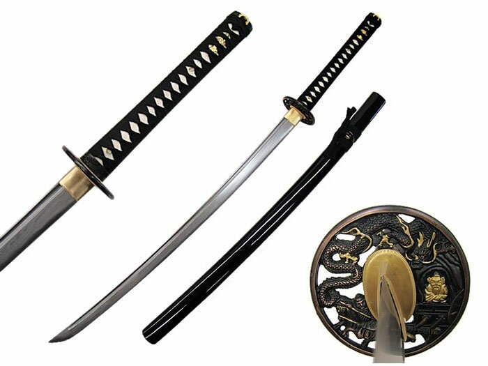 Katana Ten Ryu Damascus Sword Dragon Tsuba Katana Ten Ryu Damascus Sword Dragon Tsuba