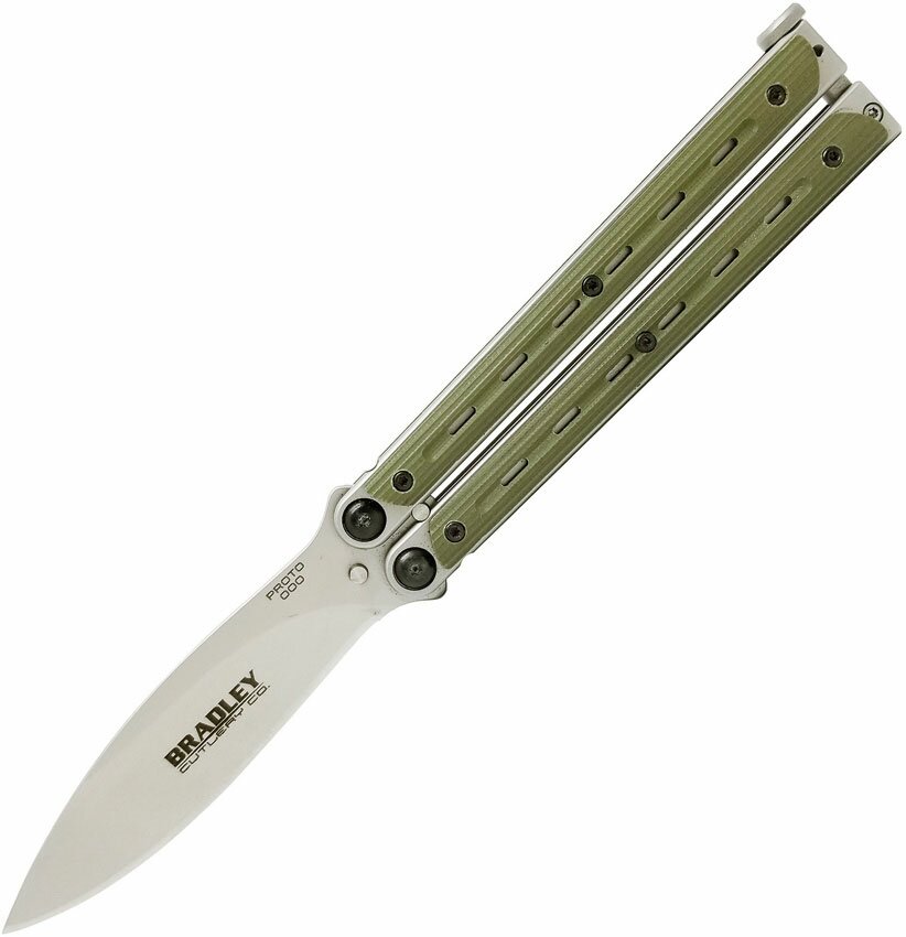 Knife Bradley Kimura Butterfly Balisong OD Green G10 Knife Bradley Kimura Butterfly Balisong OD Green G10