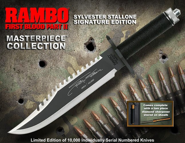 Knife Rambo II Sylvester Stallone Signature Edition Hollywood Collectibles Group Knife Rambo II Sylvester Stallone Signature Edition Hollywood Collectibles Group