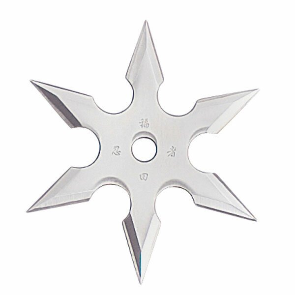 Ninja Throwing Star 6Pt SS 4'' w/pouch