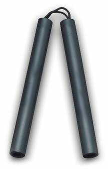 Nunchaku 12'' Cord Rubber Black