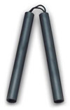 Nunchaku 12'' Cord Rubber Black - GTTE121A