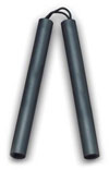 Nunchaku 12'' Cord Rubber Black