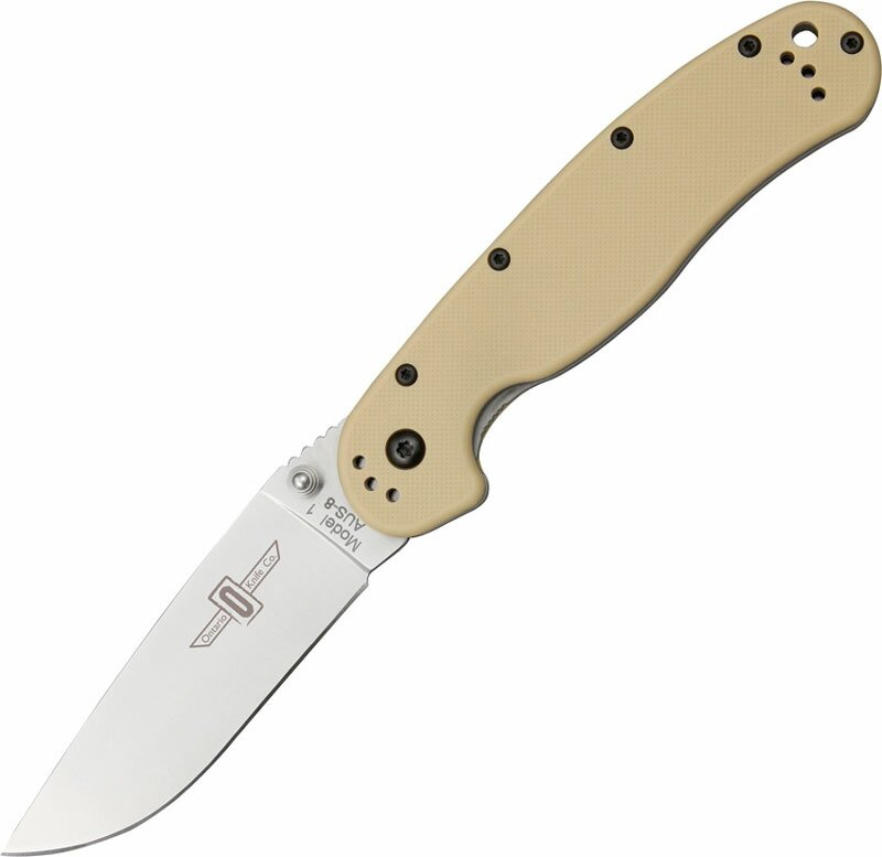 Ontario RAT-1 Satin Plain Desert Tan Folding Knife Ontario RAT-1 Satin Plain Desert Tan Folding Knife