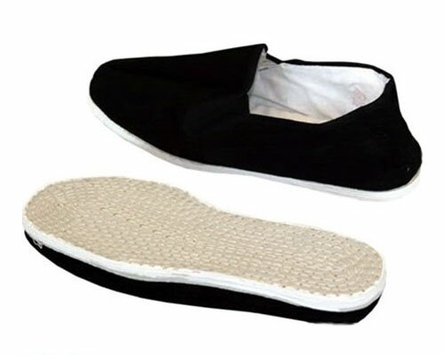 Qi Gong Slippers Black, Cotton Sole