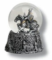 Snow globe with knight
