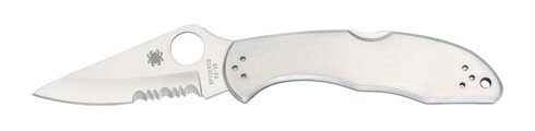 Spyderco Delica 4 Stainless Steel Combination Edge Folding Knife Spyderco Delica 4 Stainless Steel Combination Edge Folding Knife