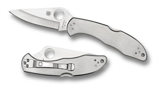 Spyderco Delica 4 Stainless Steel Plain Edge Folding Knife Spyderco Delica 4 Stainless Steel Plain Edge Folding Knife