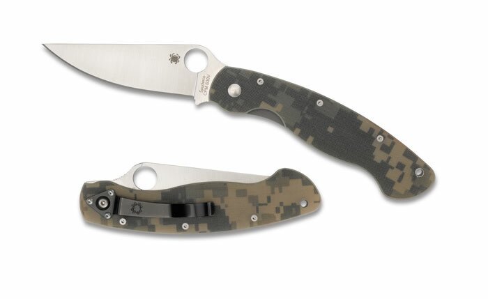 Spyderco Military Camo Plain Edge Folding Knife
