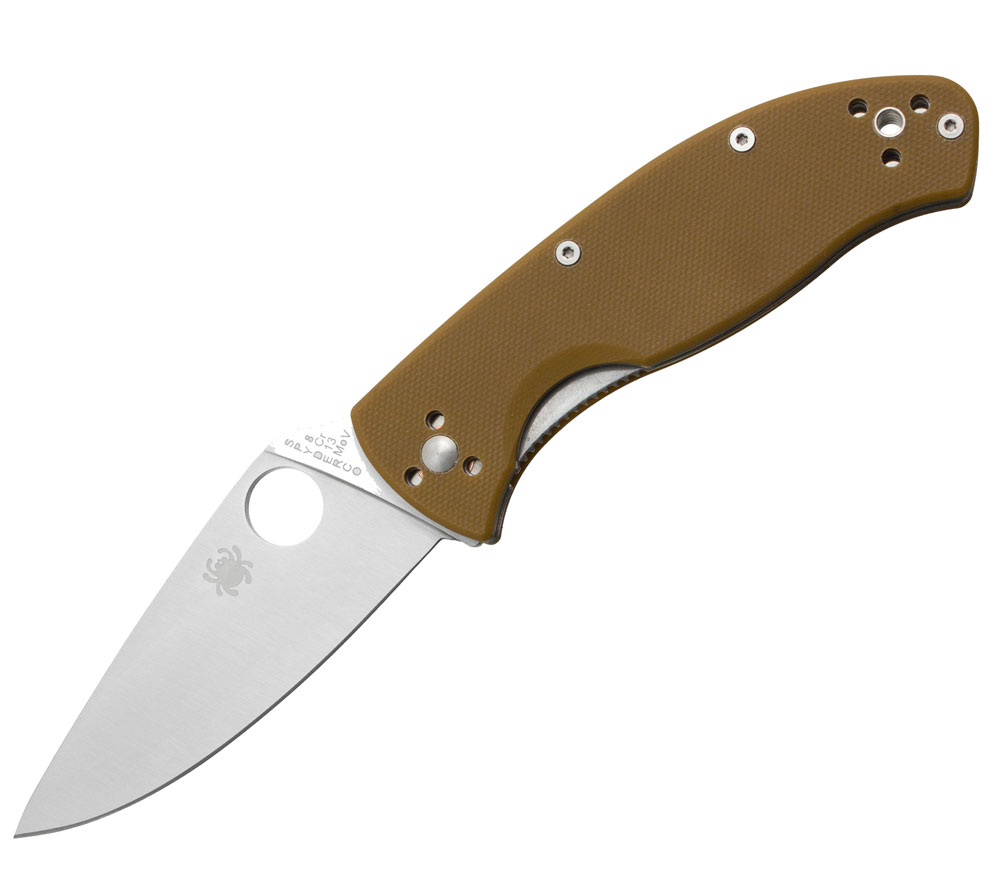 Spyderco Tenacious Plain Blade Brown Folding Knife Spyderco Tenacious Plain Blade Brown Folding Knife