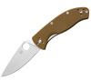 Spyderco Tenacious Plain Blade Brown Folding Knife - C122GPBN