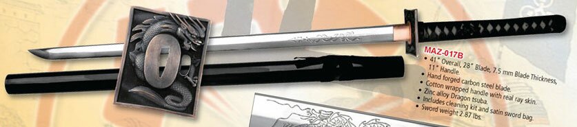 Ten Ryu Hand Forged Ninja Sword Dragon Ten Ryu Hand Forged Ninja Sword Dragon