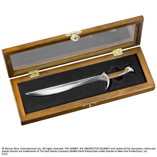 OFFICIAL LORD OF THE RINGS ARWENS HADHAFANG SWORD LETTER OPENER IN DISPLAY CASE 