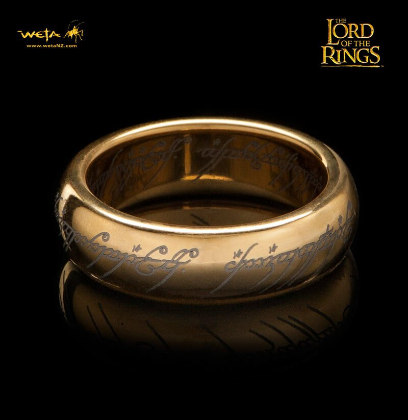 The One Ring Gold Plated Tungsten Carbide With Elvish Runes The One Ring Gold Plated Tungsten Carbide With Elvish Runes
